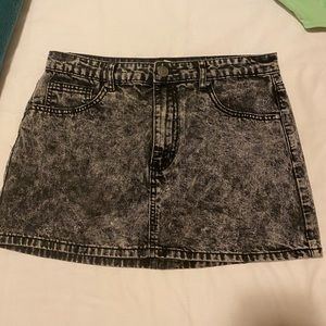 Black acid wash skirt